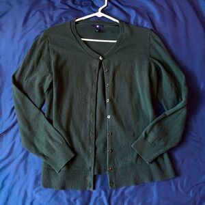 Women's Dark Green Cardigan Sweater from GAP Size XL